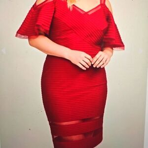 MALIAH COLD-SHOULDER PINTUCK JERSEY DRESS S